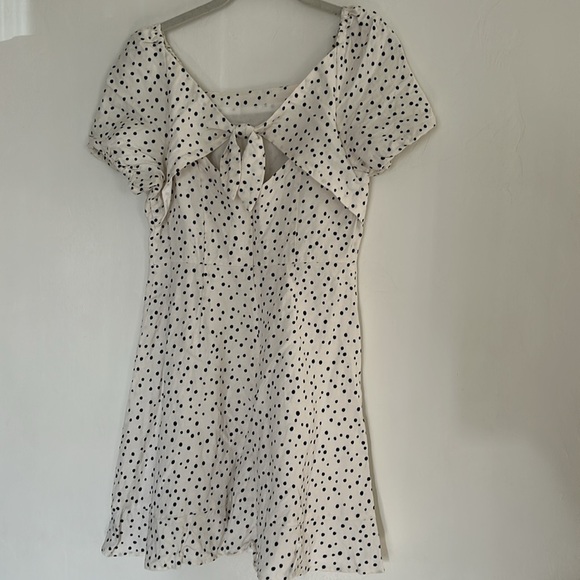Loft Linen Dotted Tie Back Flare Dress - Picture 6 of 11
